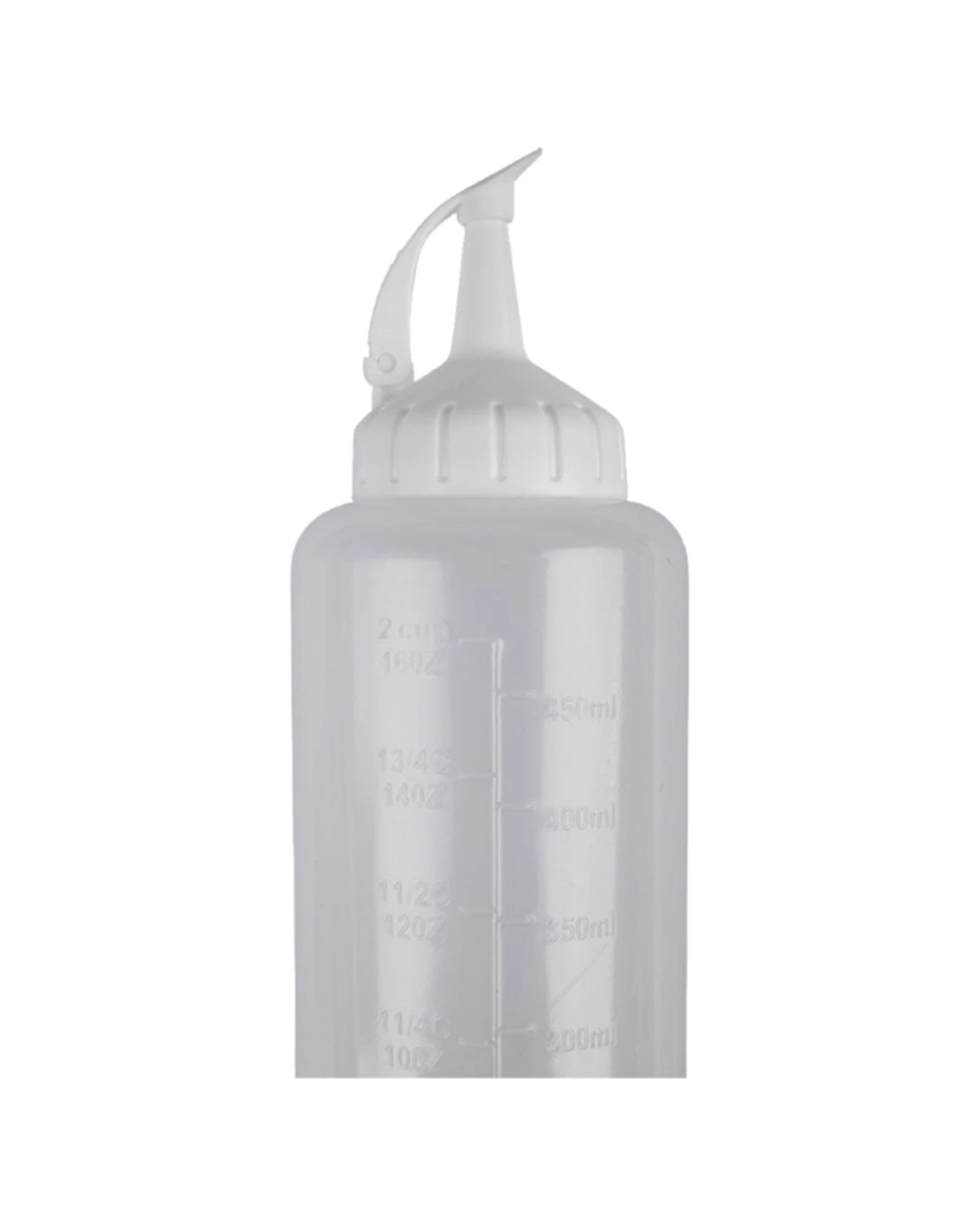 2 Appetito Plastic Squeeze Bottle Tight Nozzle Cap Molded Measure Guide 475ml - Clear, 2 of 2