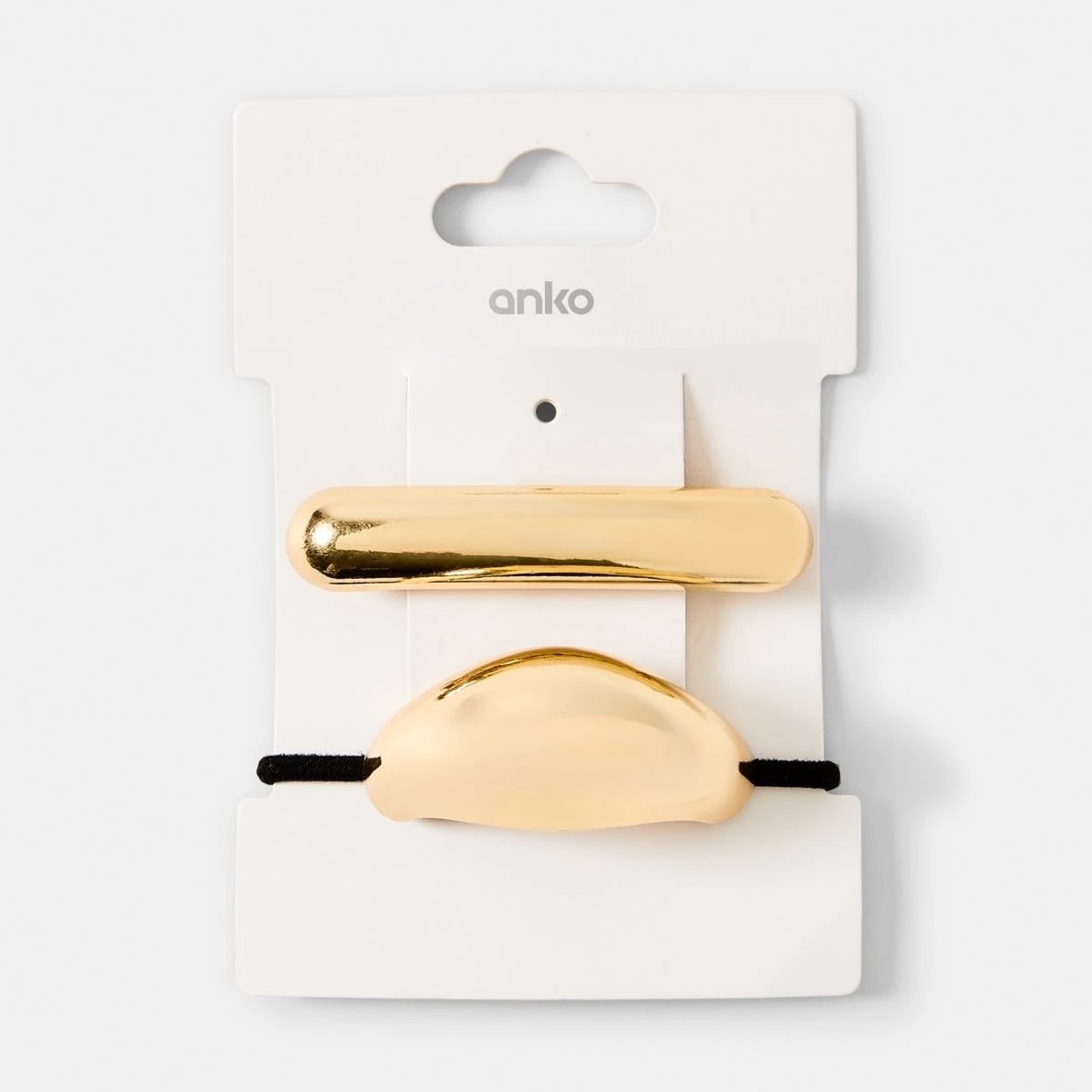 4 2 Pack Gold Tone Barrette Hair Tie and Clip Set, 4 of 4