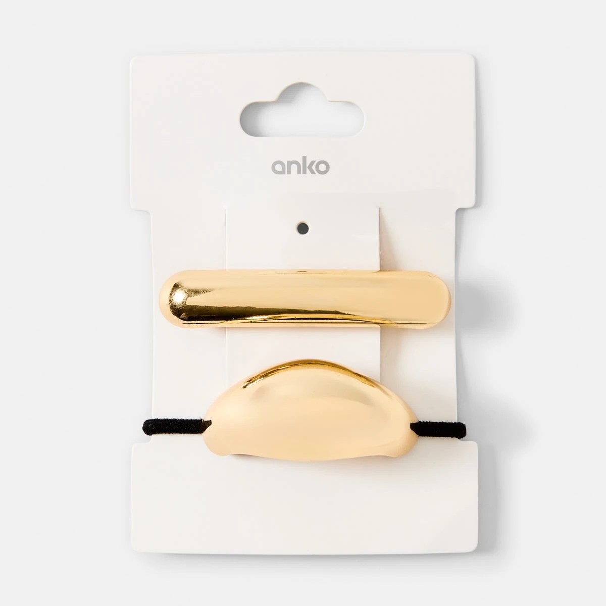 4 2 Pack Gold Tone Barrette Hair Tie and Clip Set, 4 of 4