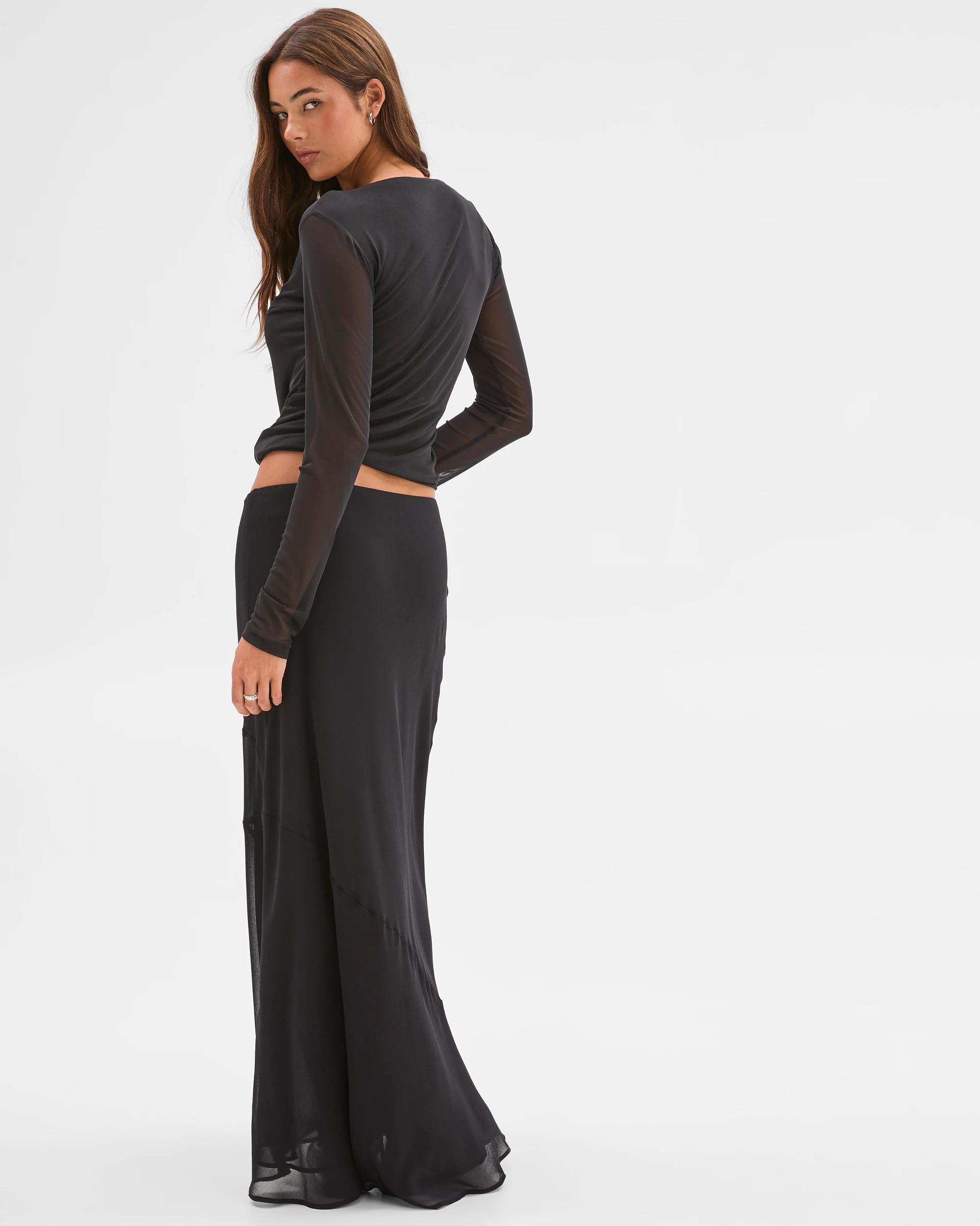 7 Lily Loves Georgette Maxi Skirt BLACK, 7 of 7