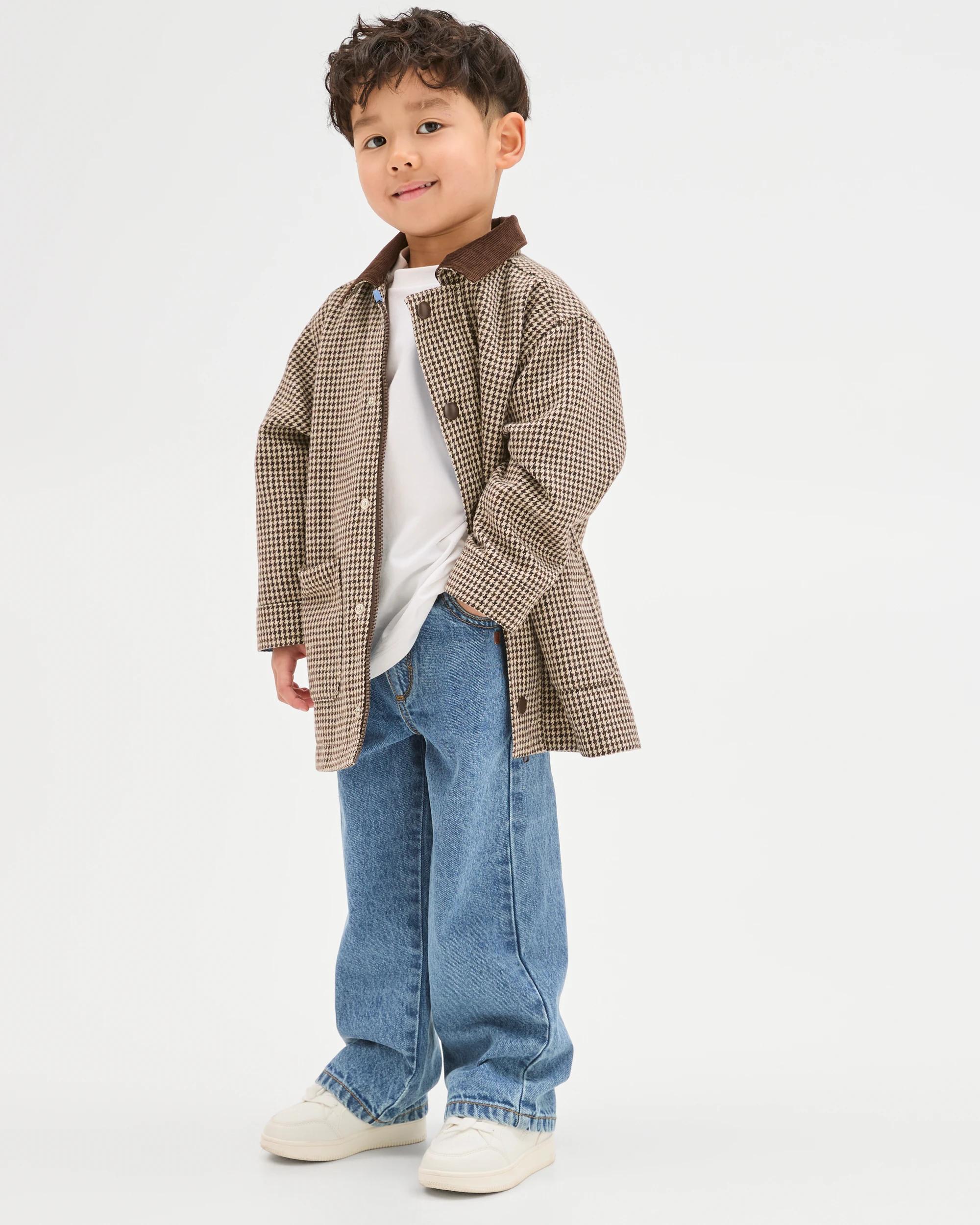 1 Target Kids Houndstooth Barn Jacket BEIGE, 1 of 8