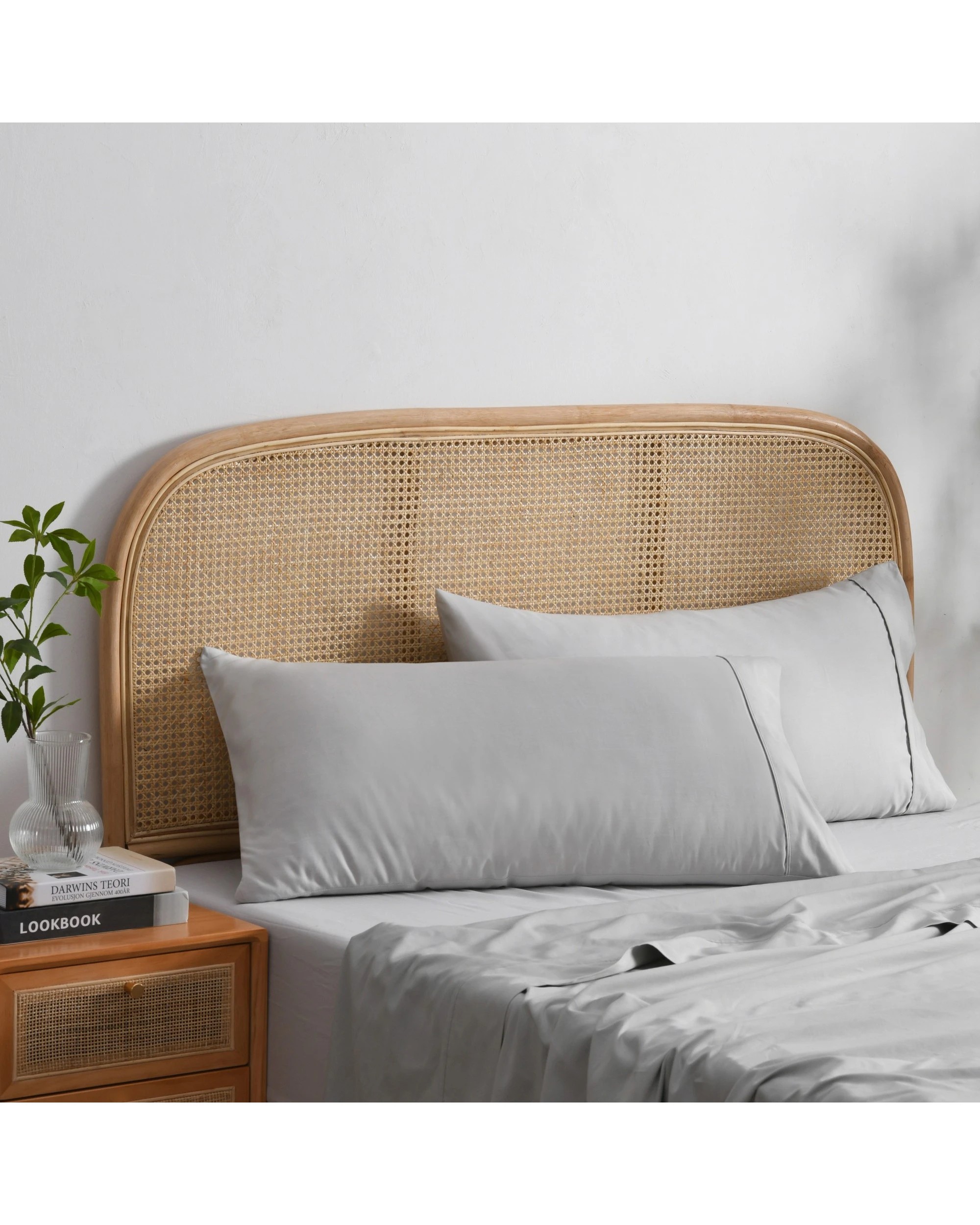 2 Dreamaker 1500TC Cotton Rich Sateen King Pillowcase Twin Pack - Dove Grey, 2 of 3