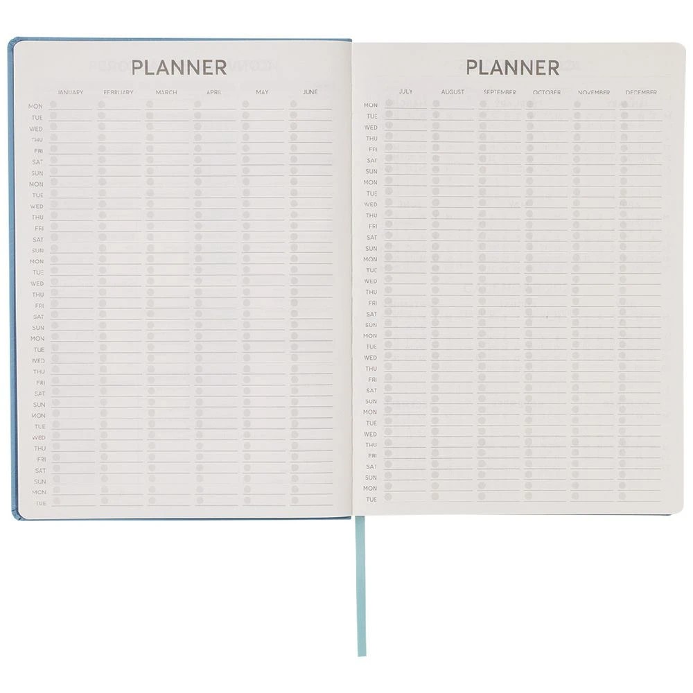 4 J.Burrows A4 Day to Page Undated Embossed Diary Blue, 4 of 8