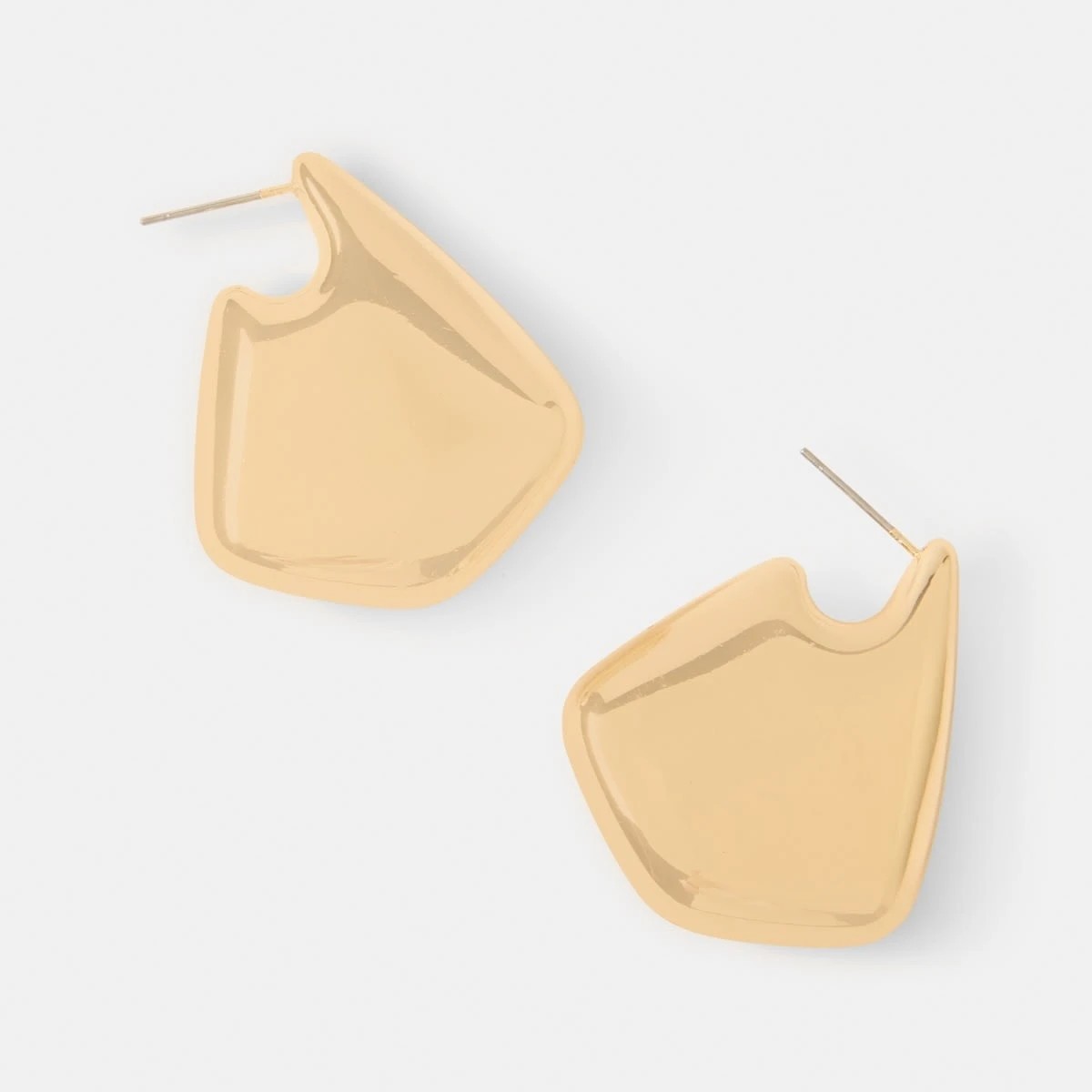 2 Geometric Teardrop Earrings - Gold Tone, 2 of 5