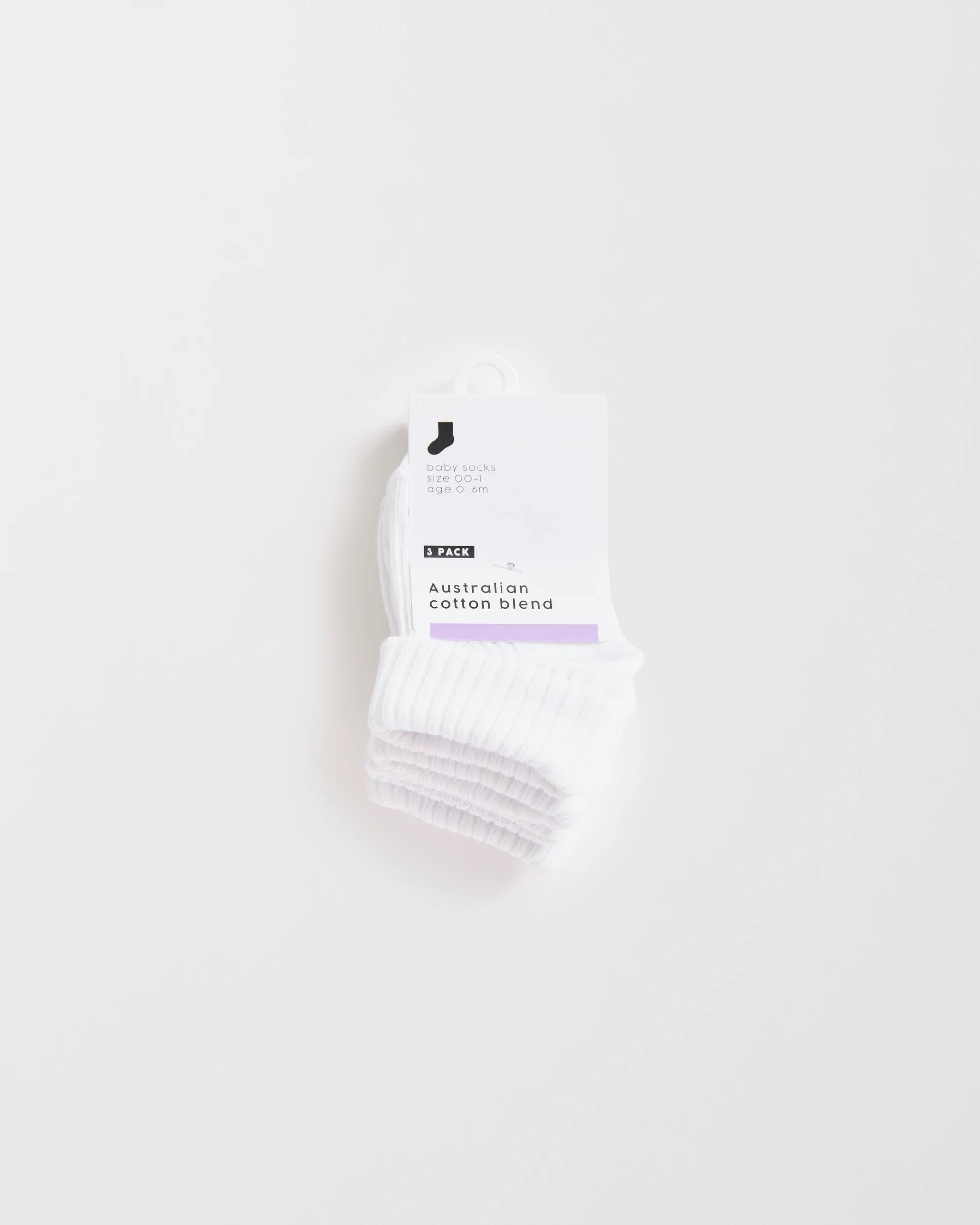 3 Target Baby Unisex 3 Pack Turnover Socks WHITE, 3 of 3