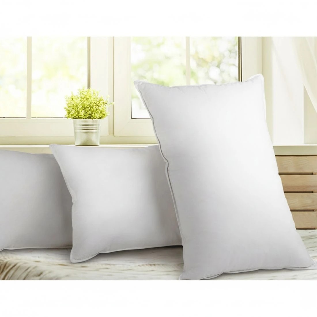 4 Giselle Bedding Goose Feather Down Pillow Twin Pack - White, 4 of 8
