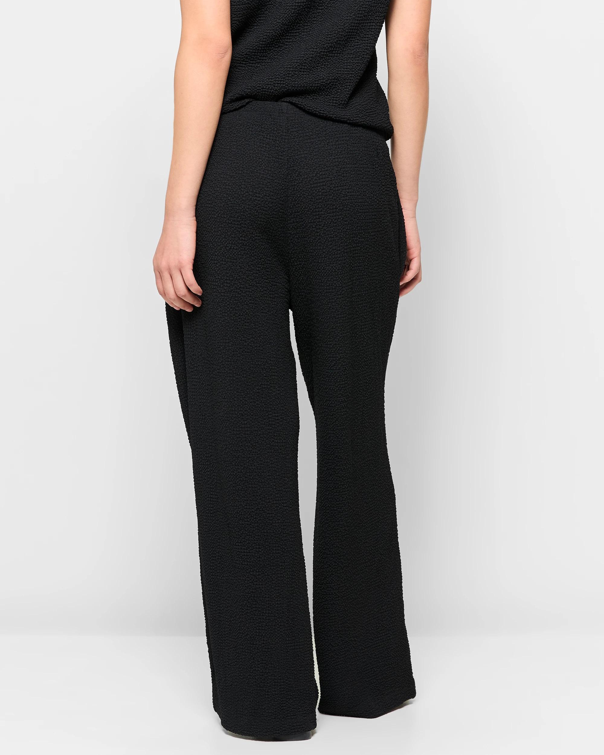 4 Target Textured Pull On Wide Leg Pants BLACK, 4 of 5