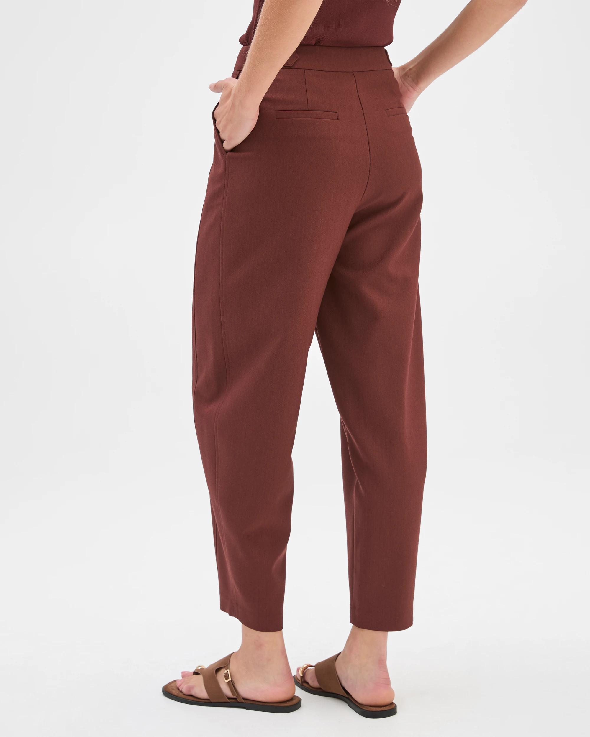 8 Preview Tailored Barrel Leg Pants RUM RAISIN, 8 of 10