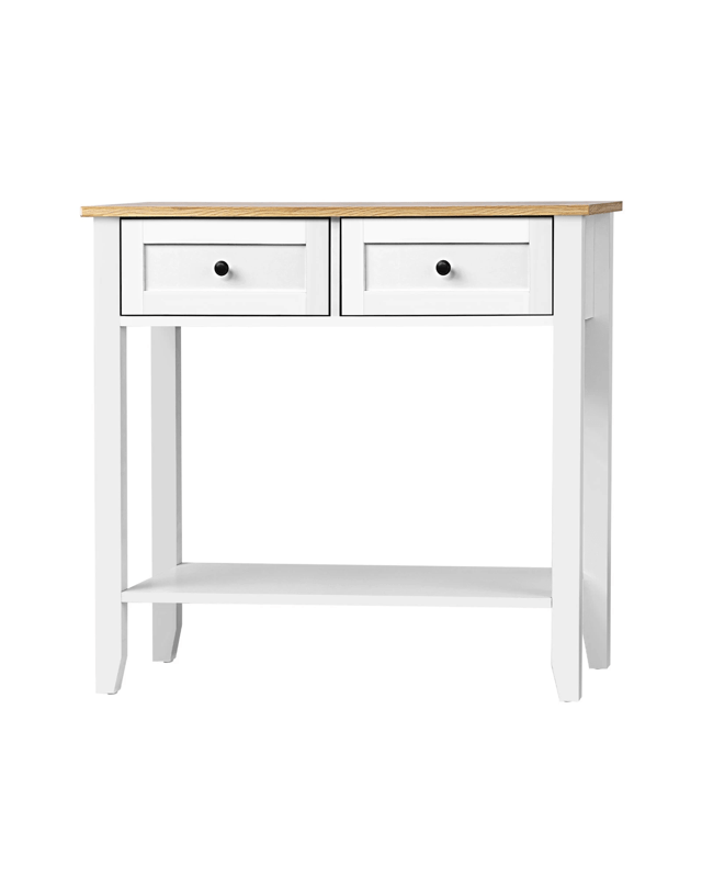 Oikiture Console Table Hallway Entry 2 Drawers Hall Side Display Shelf Desk
 - M