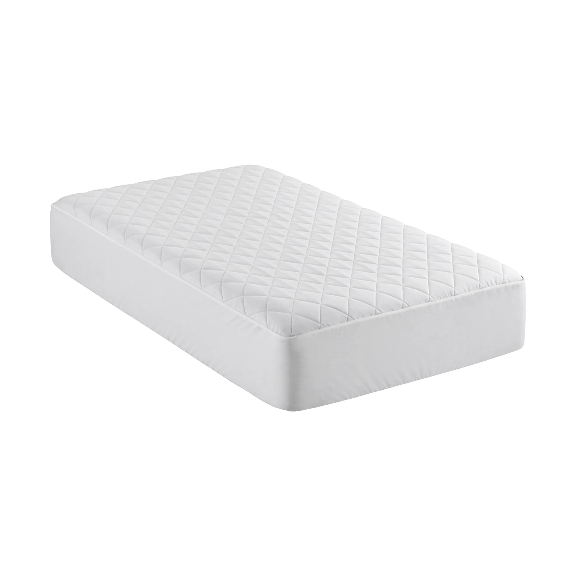 1 Giselle Bedding Waterproof Mattress Protector 100% Cotton Quilted Fitted Cover - Single Bed - White, 1 of 3