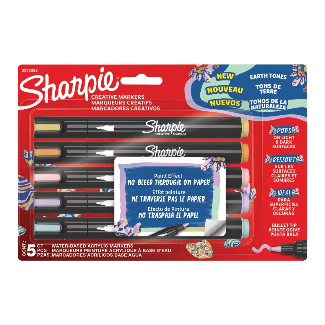 1 Sharpie Creative Acrylic Bullet Markers Assorted 5 Pack, 1 of 10