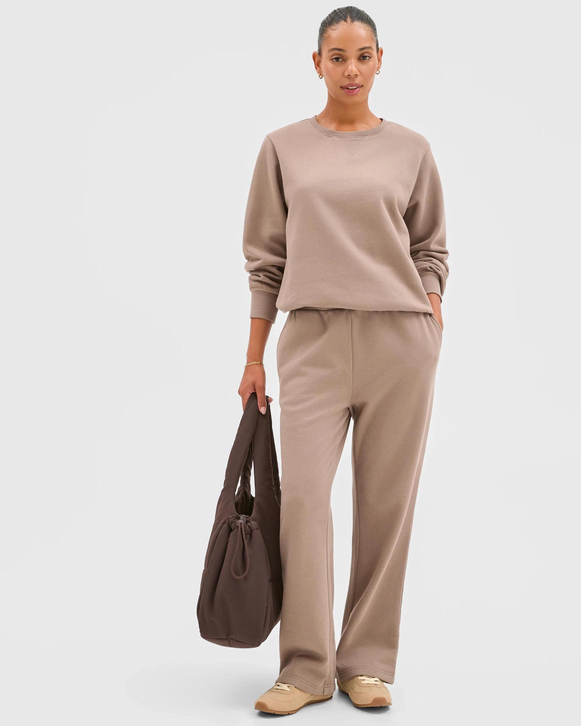 2 Target Active Australian Cotton Blend Fleece Sweat Top MUSHROOM, 2 of 6