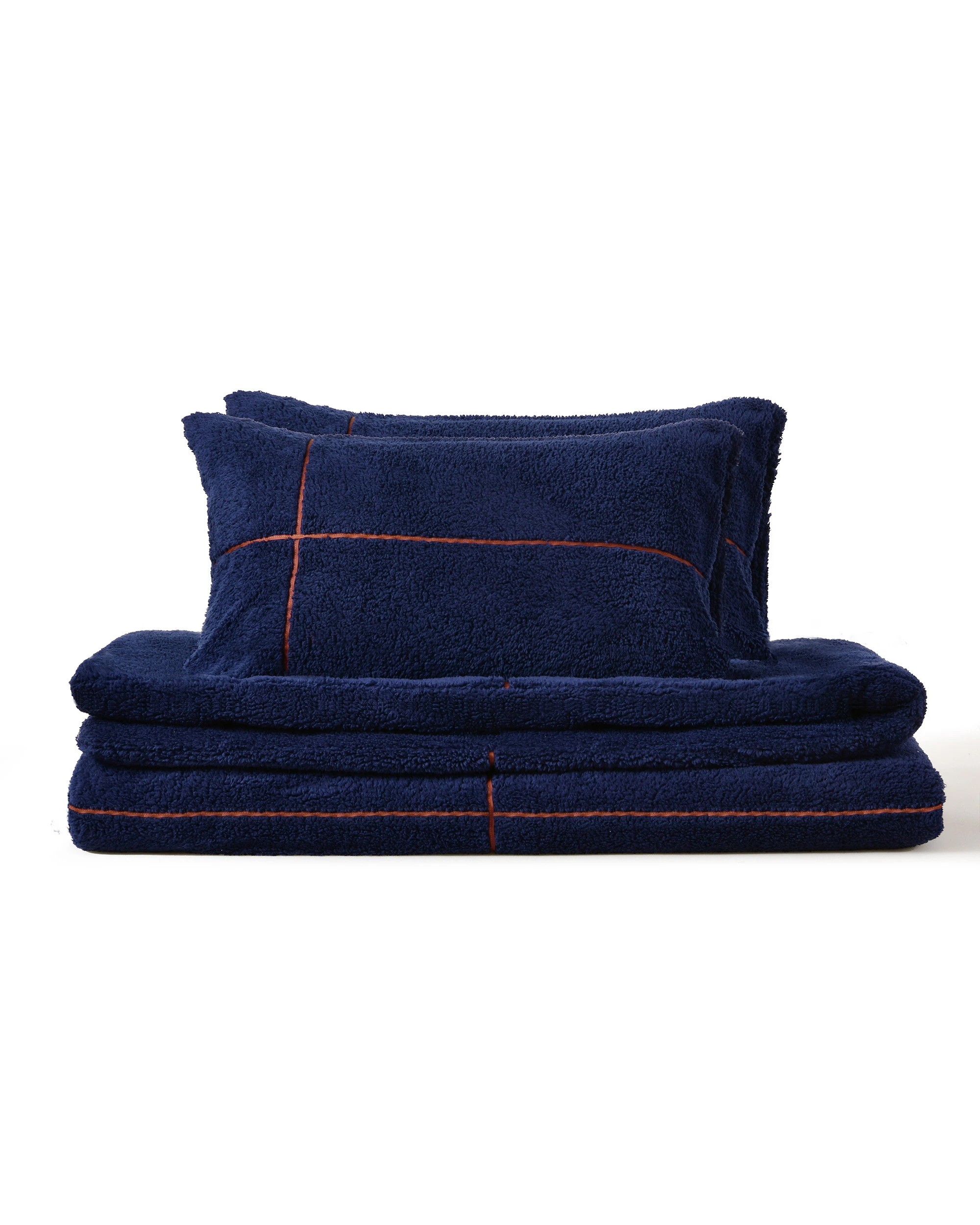 7 Dreamaker Jasper Teddy Fleece Quilt Cover Set - King Bed - Midnight Blue, 7 of 8