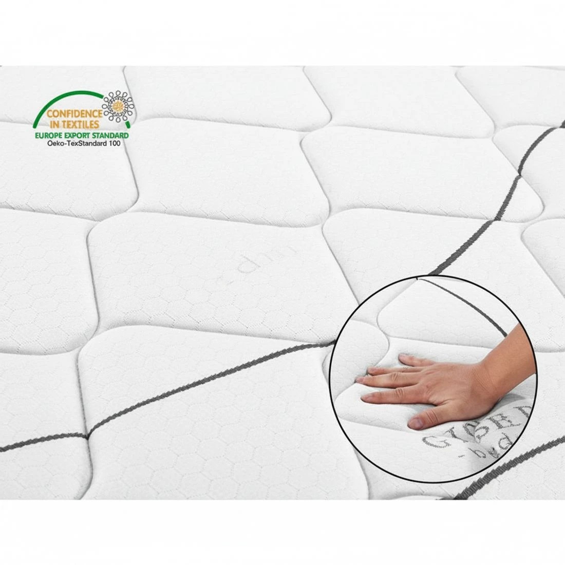 6 Giselle Bedding 16cm Mattress Medium Firm King Single Comfort Support Breathable Pressure Relief Hypoallergenic - Grey, 6 of 7