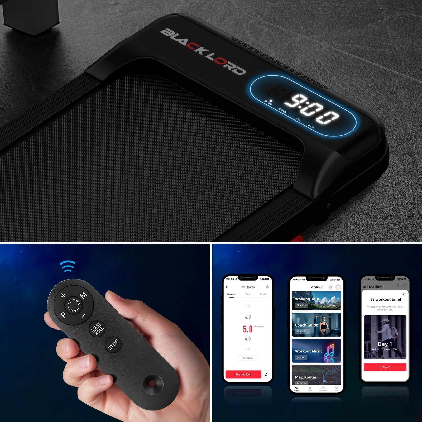 7 Black Lord Treadmill Electric Walking Pad Incline Home Gym Magnetic Remote - Black, 7 of 10