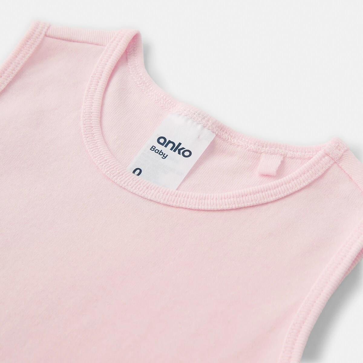 5 2 Pack Sleeveless Bodysuits PINK AND WHITE MARLE, 5 of 6