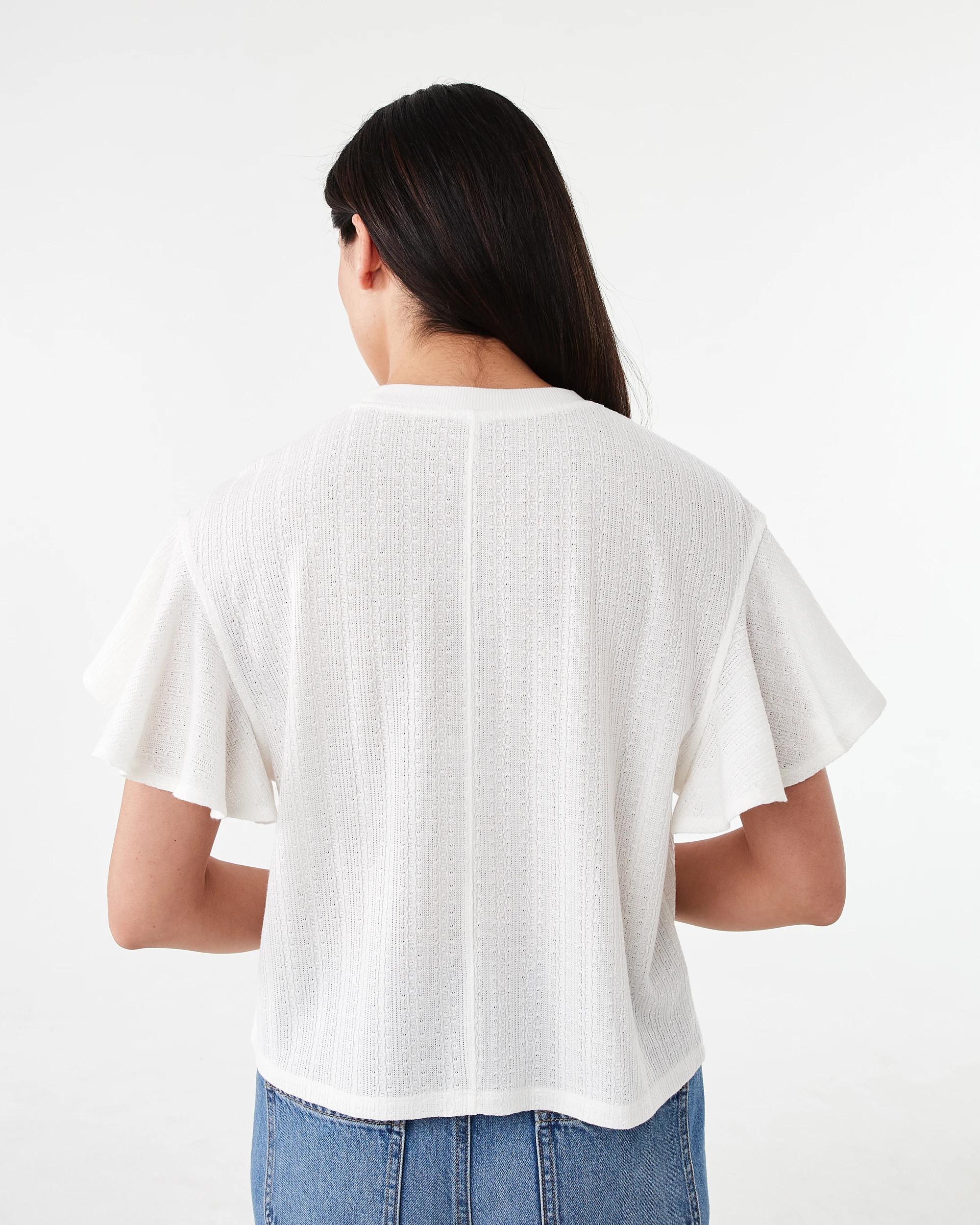 3 Short Sleeve Flutter Top Cld White, 3 of 7