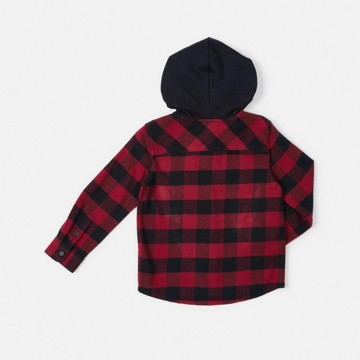 8 Yarn Dye Flannel Shirt With Hood Red Check, 8 of 8