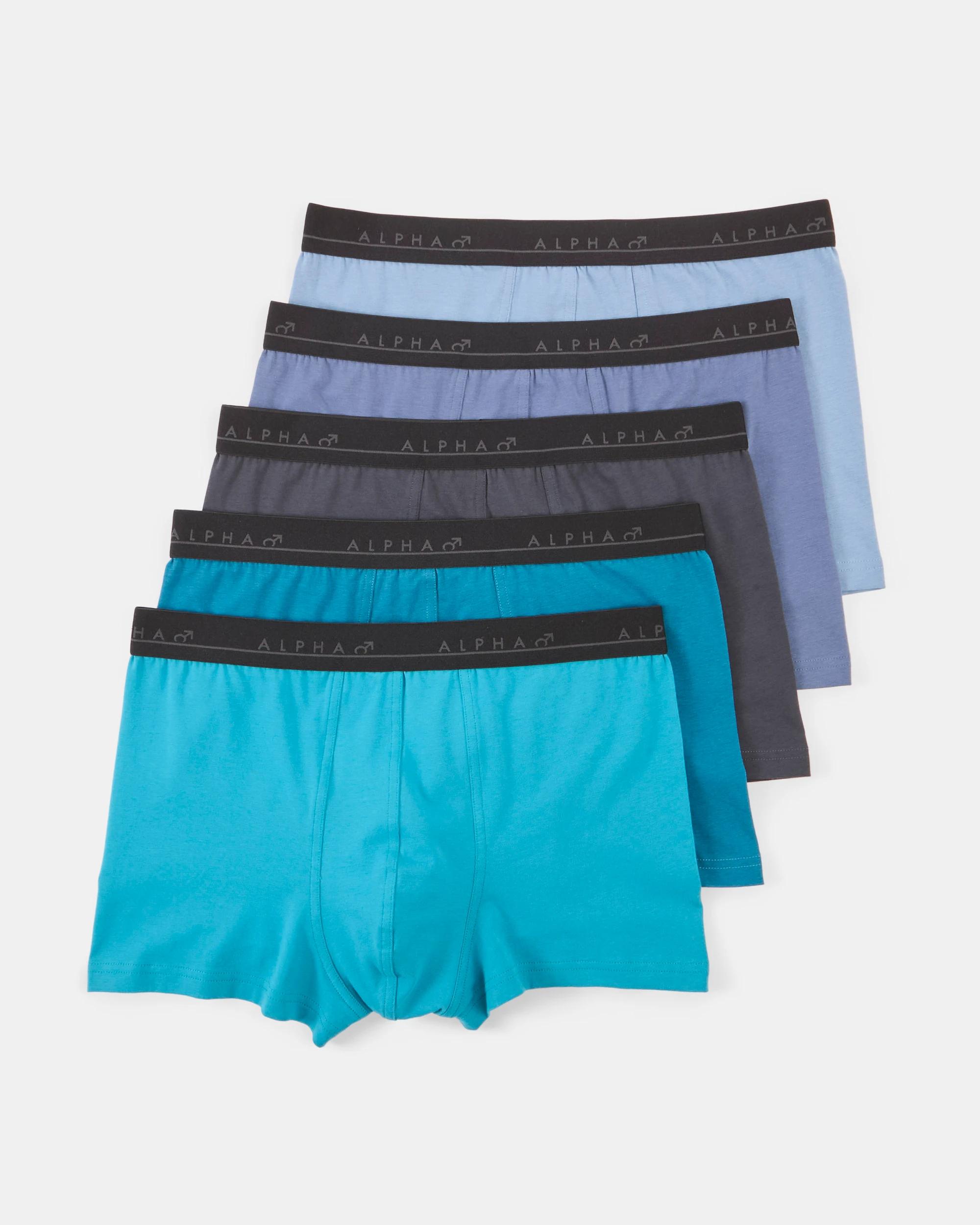 1 5 Pack Plain Trunks Turquoise Blue, 1 of 9
