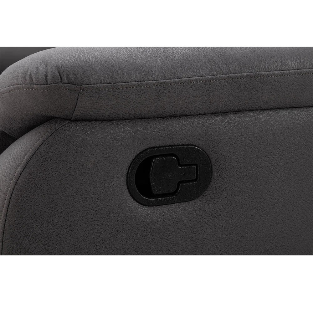 6 Foret 5 Seater Sofa Corner Lounge Recliner Footrest Bed Chaise Couch Fabric Grey Dark, 6 of 9