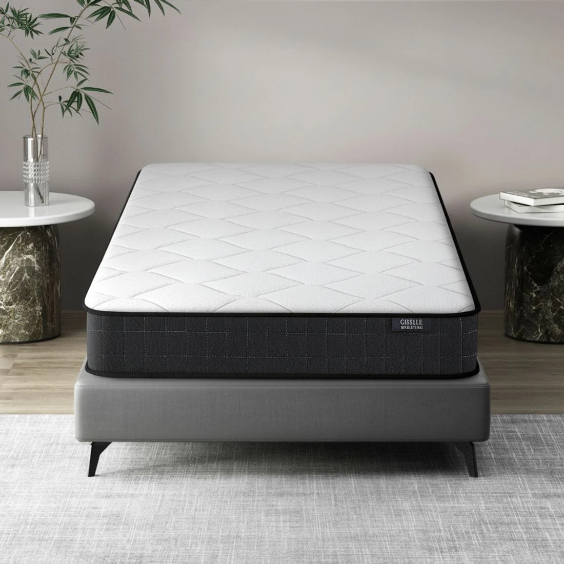 1 Giselle Bedding 16cm Mattress Medium Firm Single Comfort Support Breathable Pressure Relief Hypoallergenic - Grey, 1 of 7