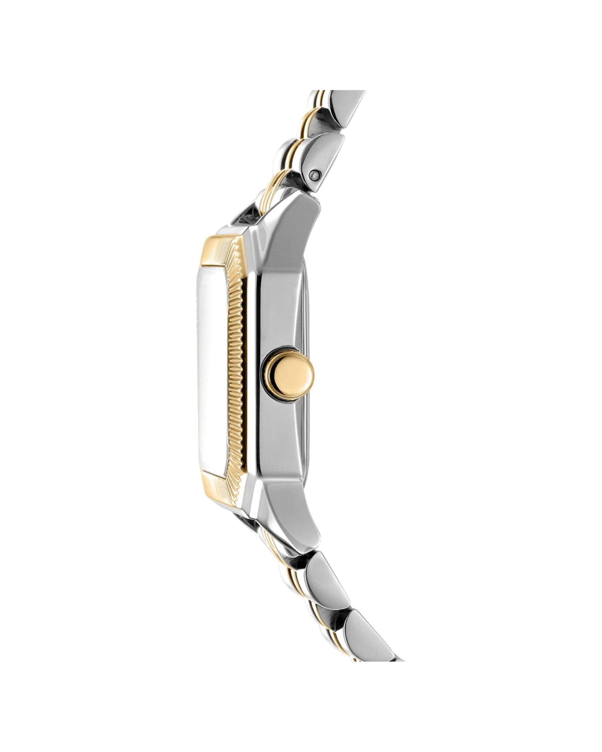 3 DKNY Signature Shape Women's Gold Silver Two-Tone Watch Green Dial 27x34mm, 3 of 4