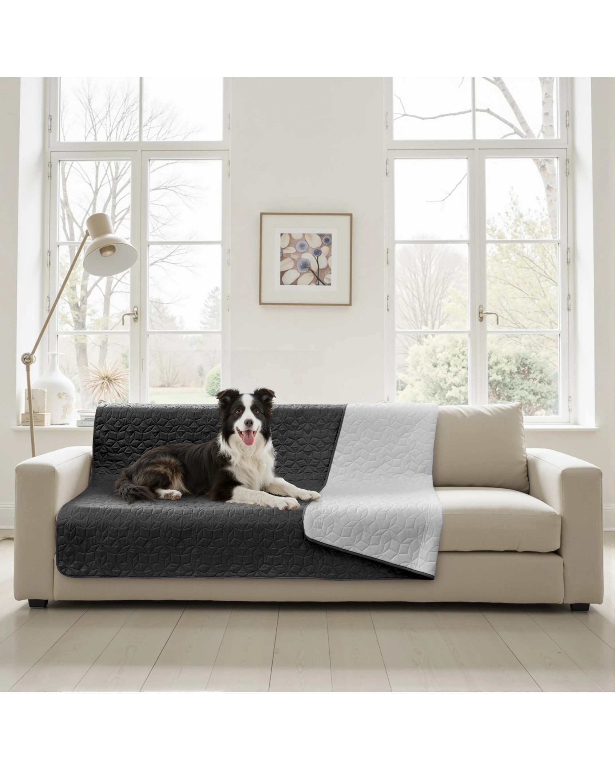 2 Charlie's Sofur Waterproof Dog Bed Cover Protector Single/King Single 132x208cm - King Single Bed - Charcoal, 2 of 10