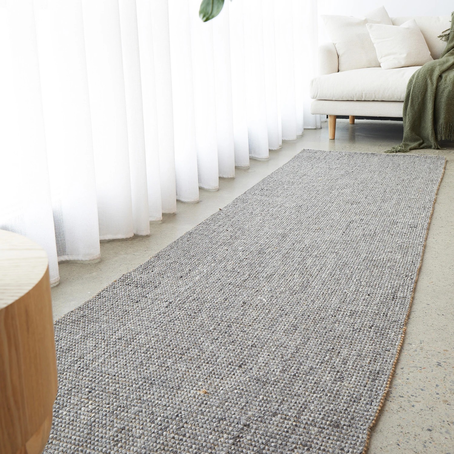 1 Common Ground Rugs Kingsley Ariel 300x80cm - Medium Runner Hand Loomed Wool & Jute Rug - Charcoal, 1 of 6