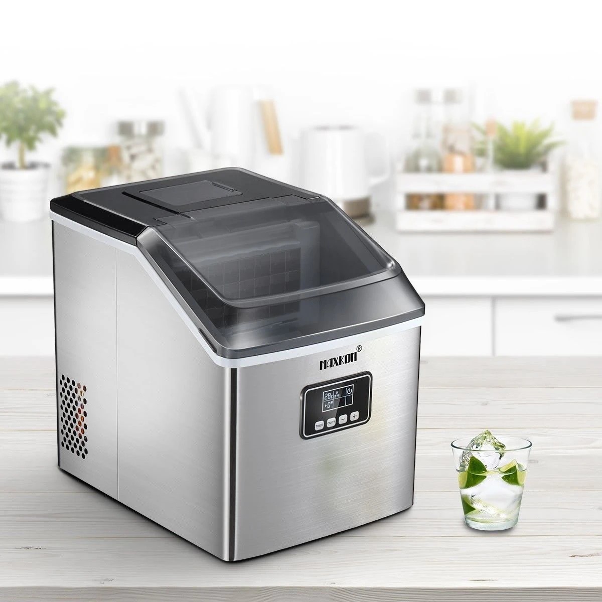 4 Maxkon 17 Kg Home Ice Maker Machine Stainless Steel Countertop, 4 of 5