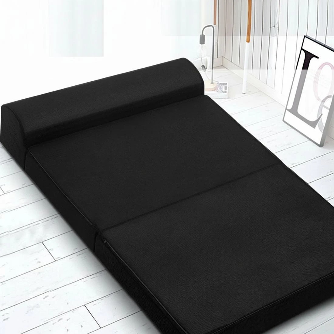 8 Giselle Bedding Foldable Mattress Folding Foam Bed Mat Double - Double Bed - Black, 8 of 8