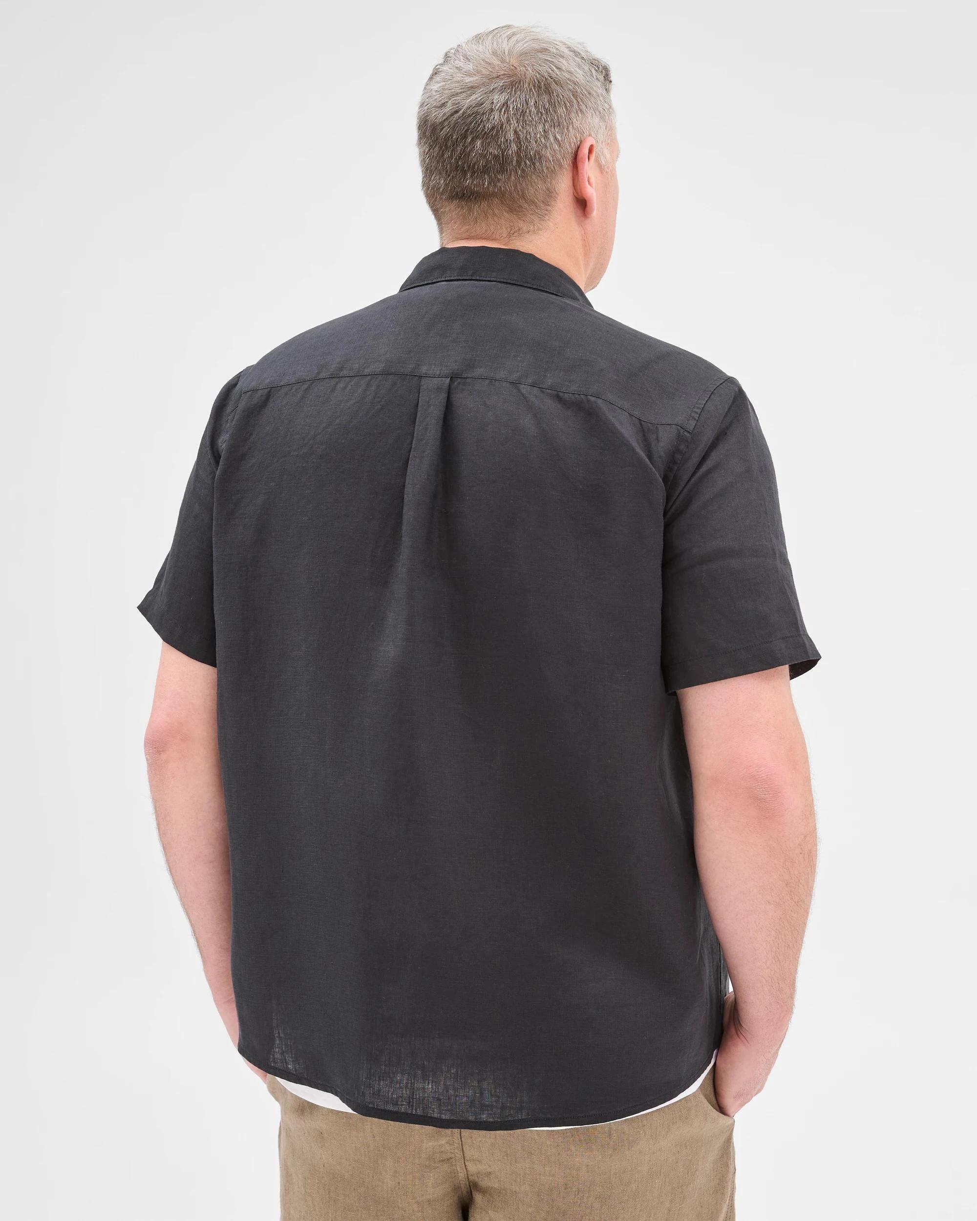 5 Target Man Plus Plus Size European Linen Shirt BLACK, 5 of 5