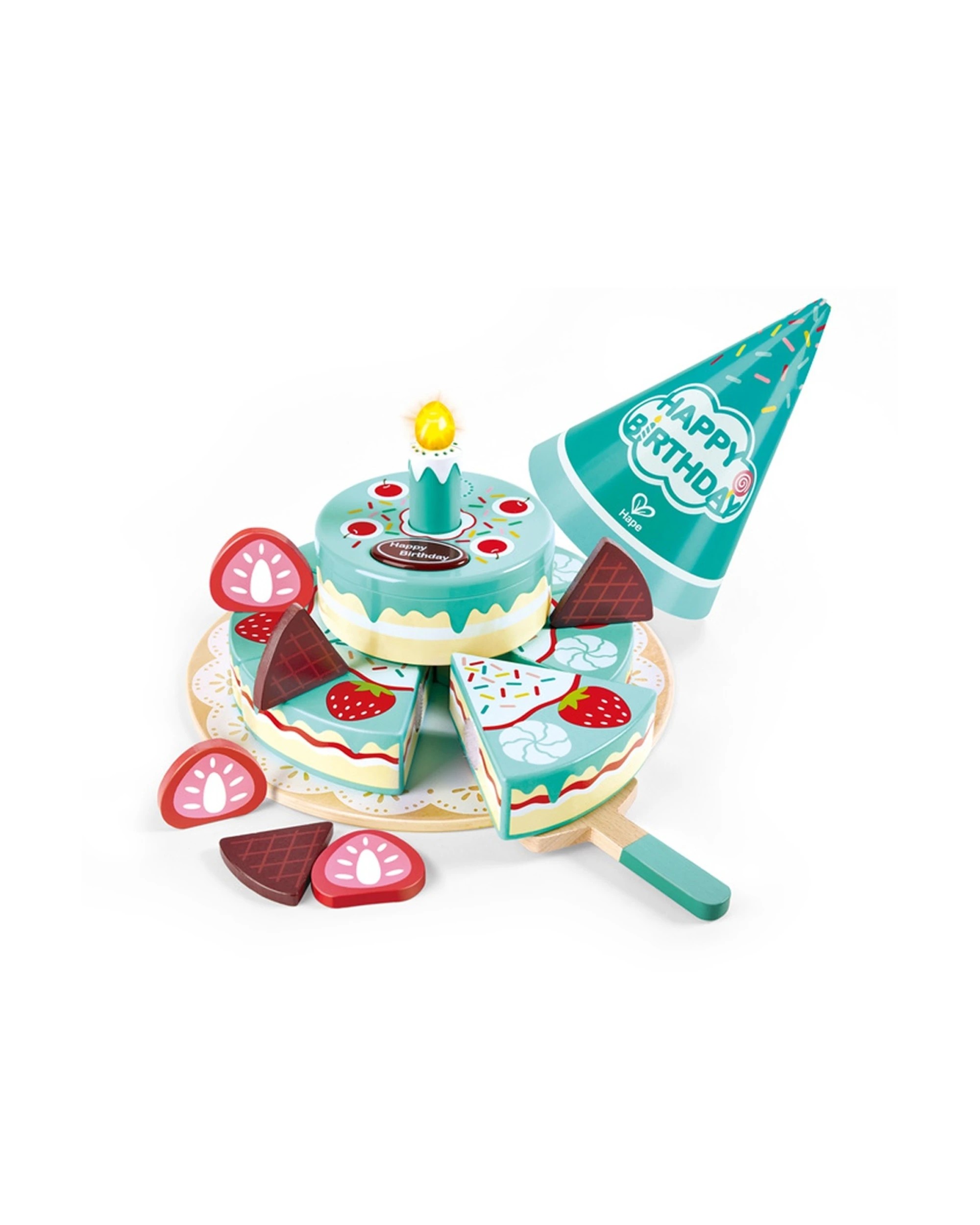 1 Hape Interactive Happy Birthday Cake Sound Effects Electric Candle Kids - Multi, 1 of 4