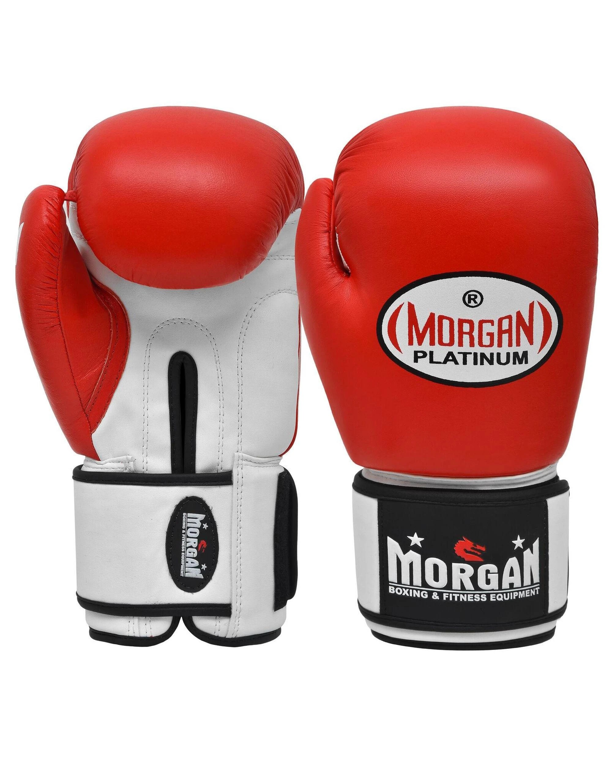 1 Morgan Sports V2 Platinum Leather Sparring Gloves 12oz - Red, 1 of 5