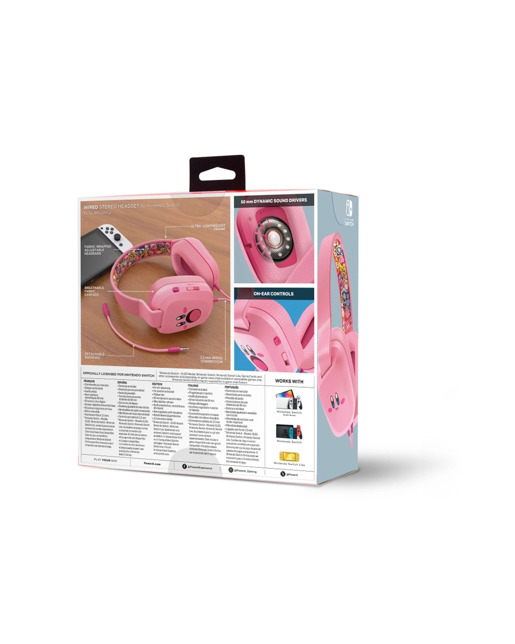 4 PowerA Nintendo Switch Wired Headset Kirby Mouth With Adjustable Mic 3.5mm - Pink, 4 of 7