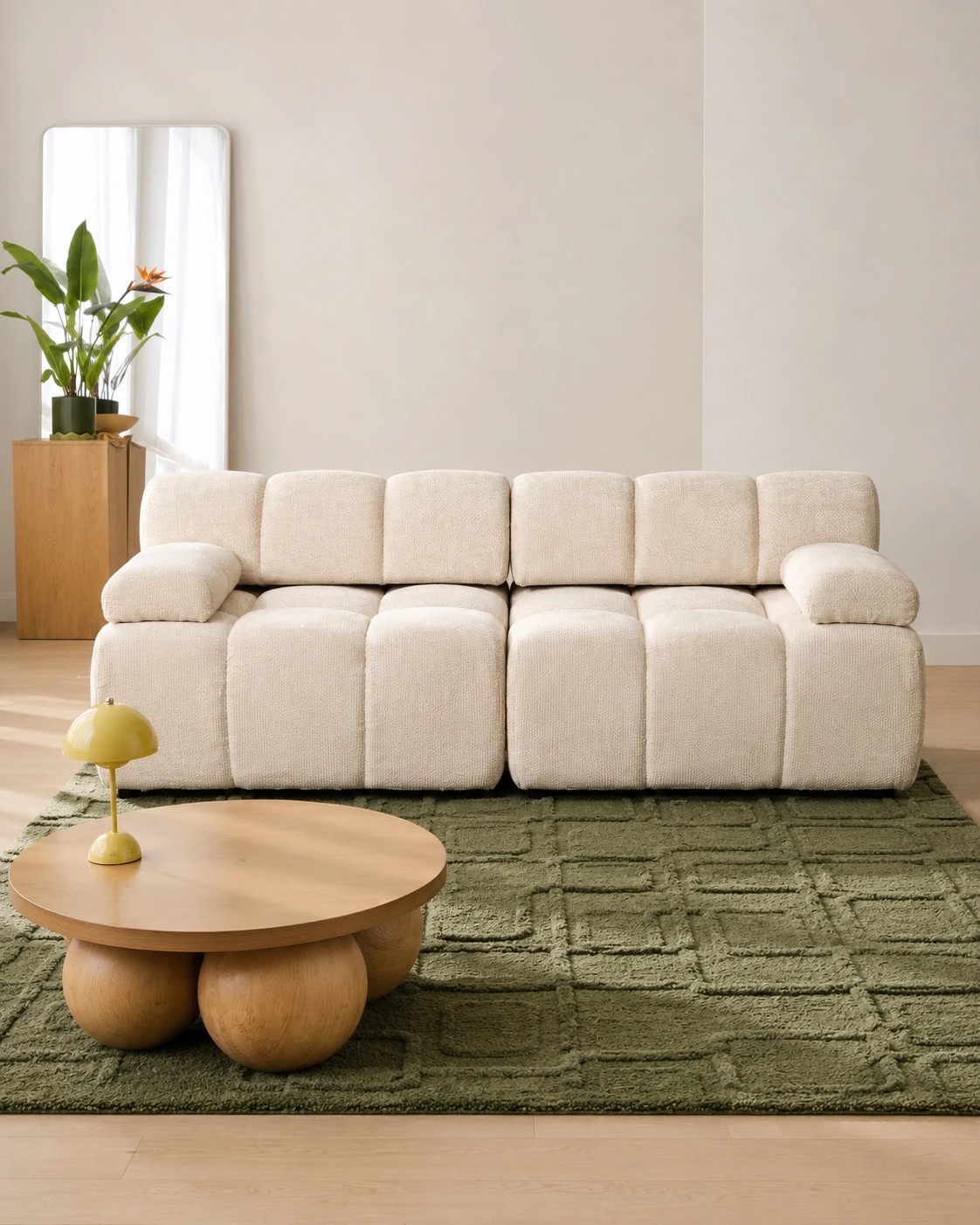 2 Mali 2 Seat Compressed Sofa - Cream, 2 of 7