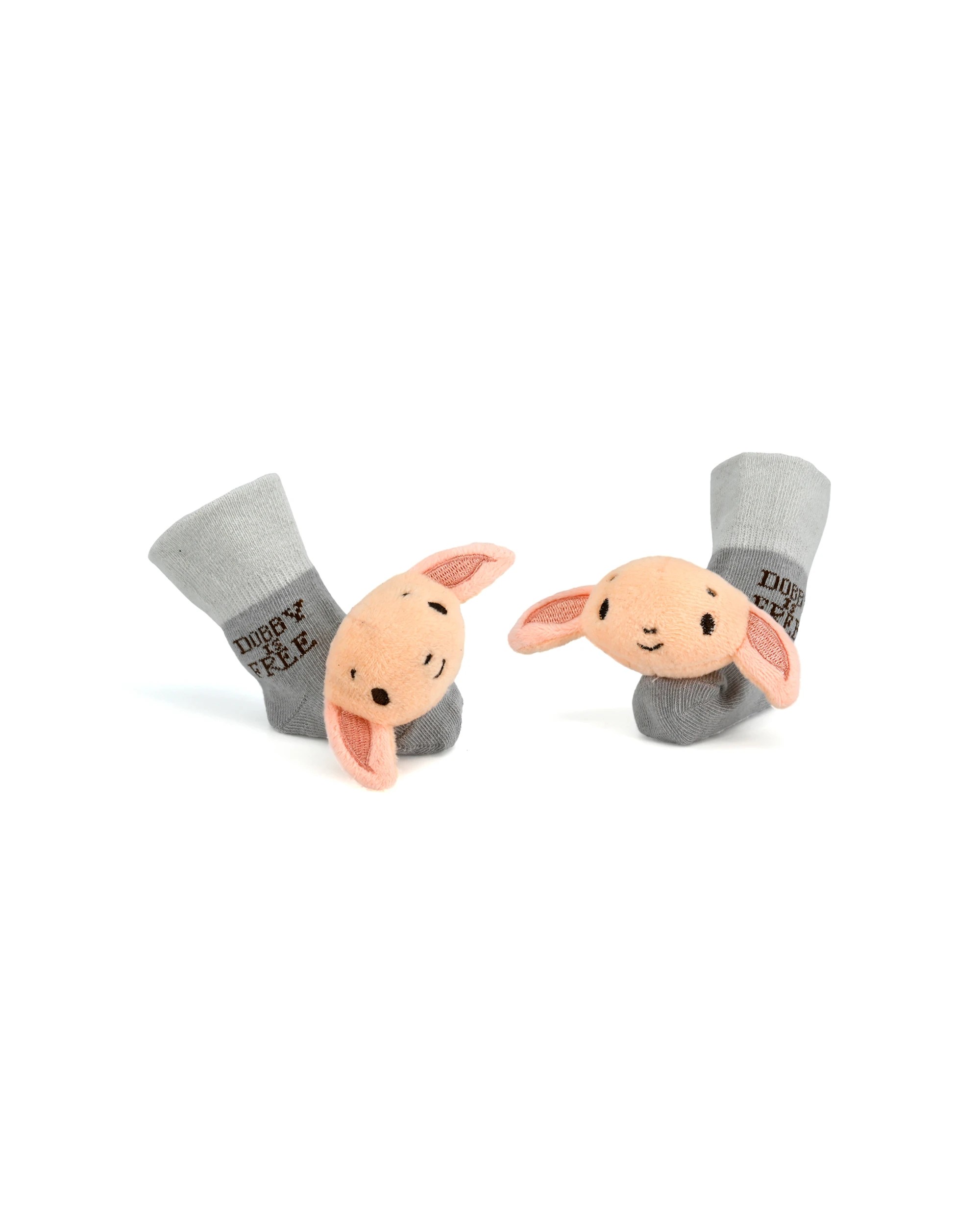 3 Harry Potter - Dobby Baby Socks, Foot Rattles, Grey, 10cm H, Birth+, 3 of 3