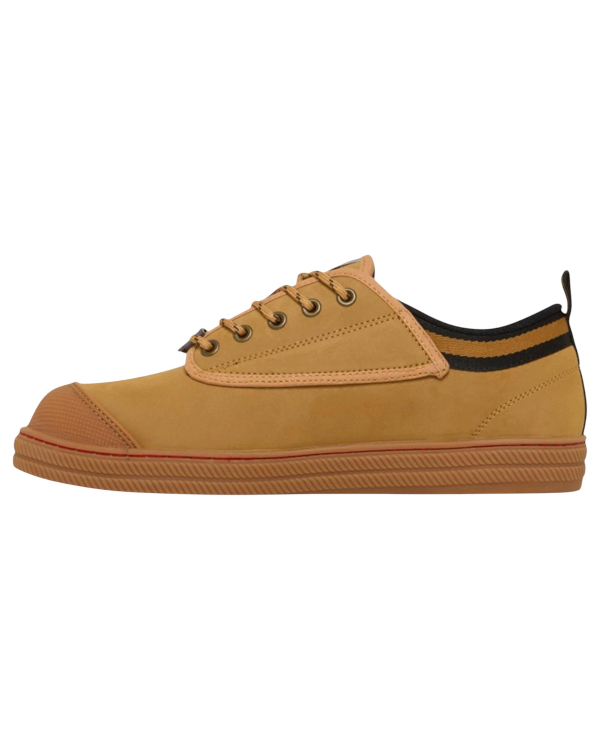 3 Volley Mens Safety Leather Steel Toe Caps Work Lace Up Shoes TAN NUBUCK, 3 of 6