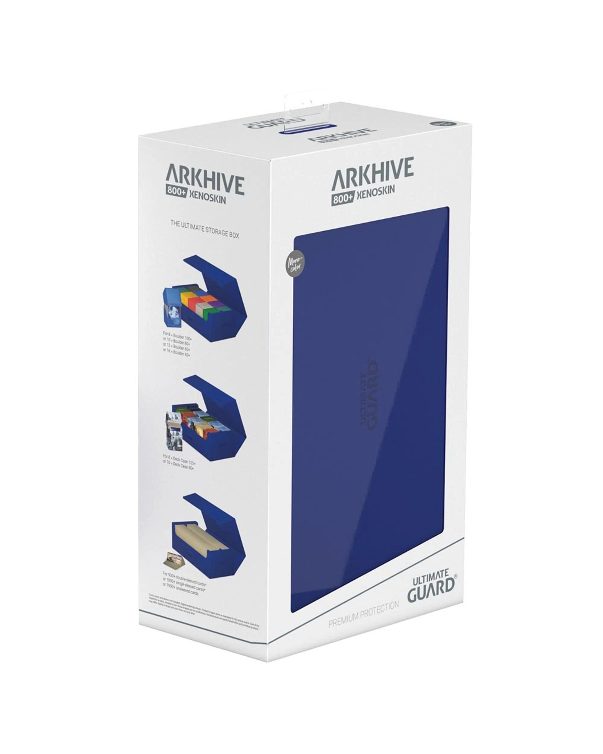 1 Ultimate Guard Arkhive 800+ Xenoskin Flip Case Standard Size Deck Box - Monocolour Blue - Blue, 1 of 6