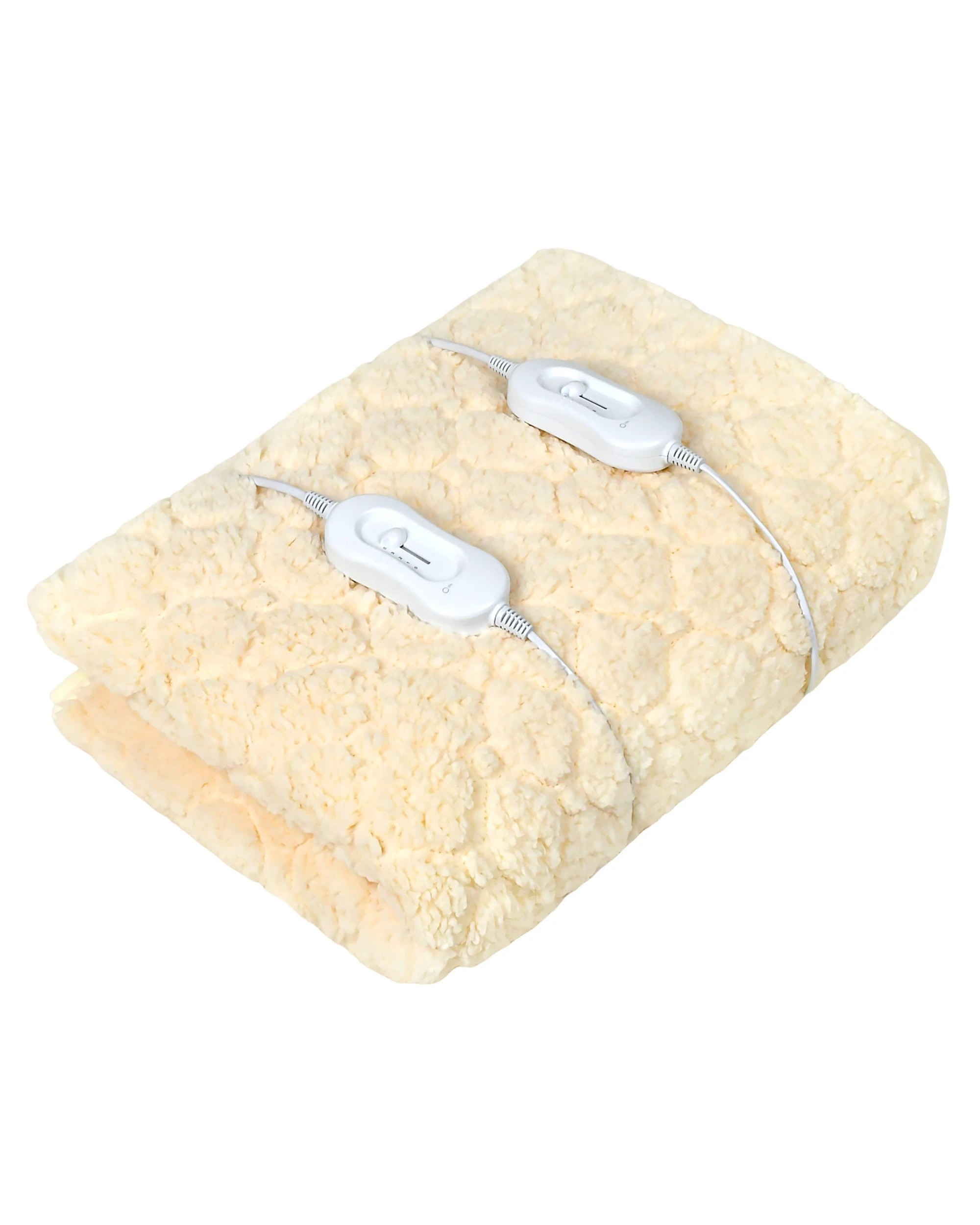 1 Advwin Double Size Electric Blanket Cotton Fluff Heated Mattress Pad With Dual Control 3 Heating Settings Beige, 1 of 9