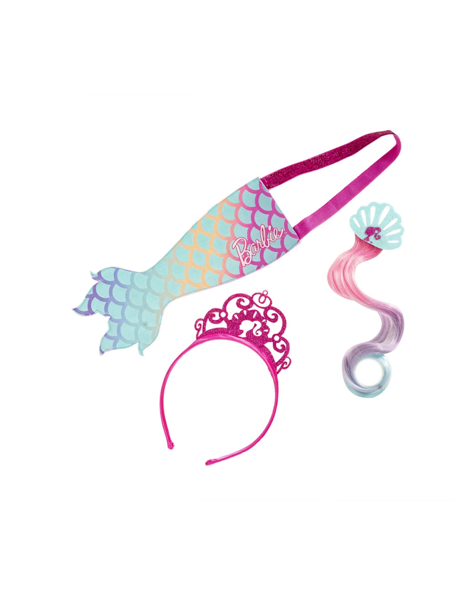 1 Barbie 3pc Mermaid Kids Costume Accessory Set Colourful Lightweight Playwear
 - Multi, 1 of 3