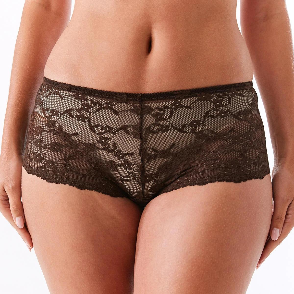 4 3 Pack Lace Boyleg Briefs Cf Hp Bk, 4 of 7