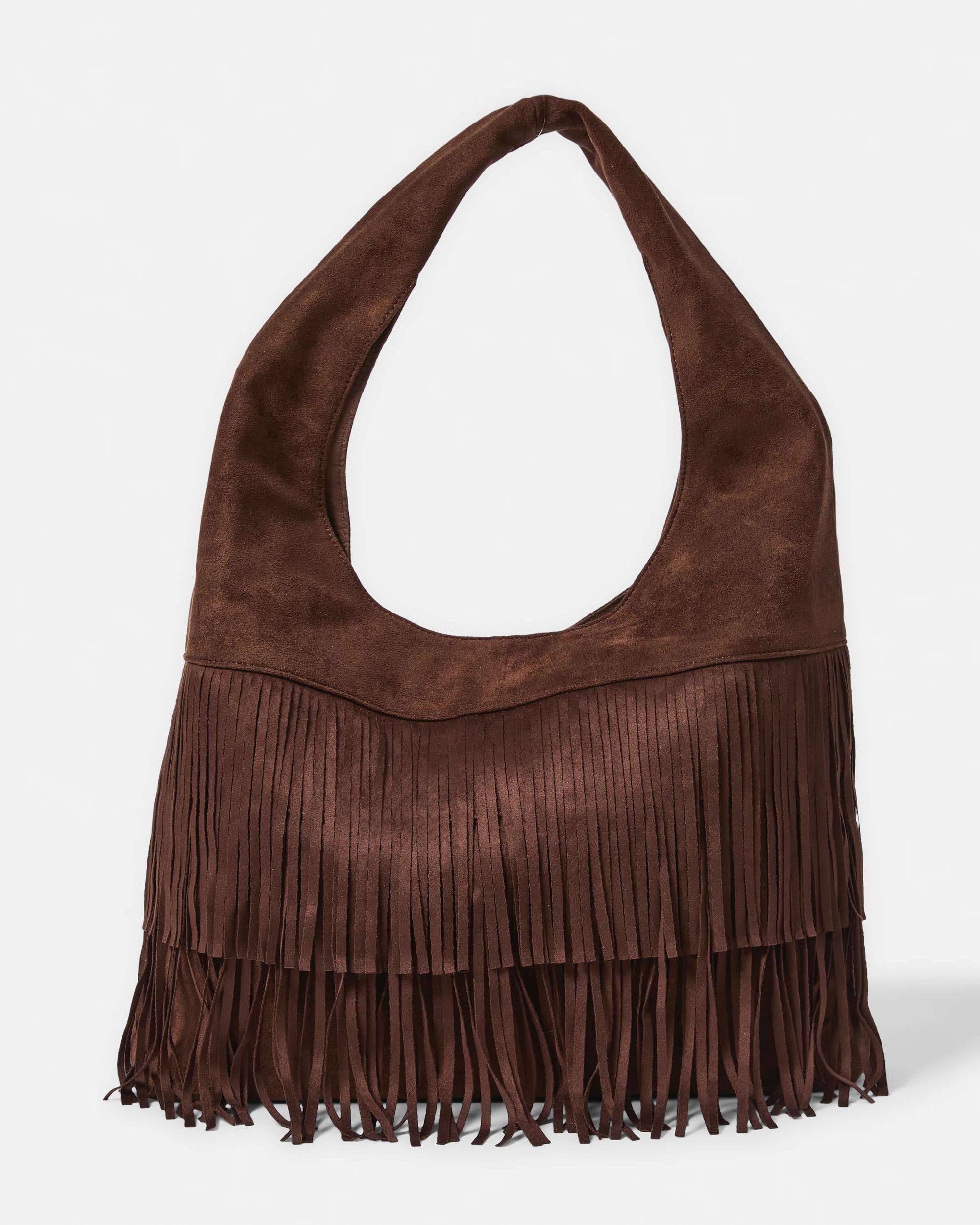 1 Fringe Shoulder Bag Deep Fudge, 1 of 7