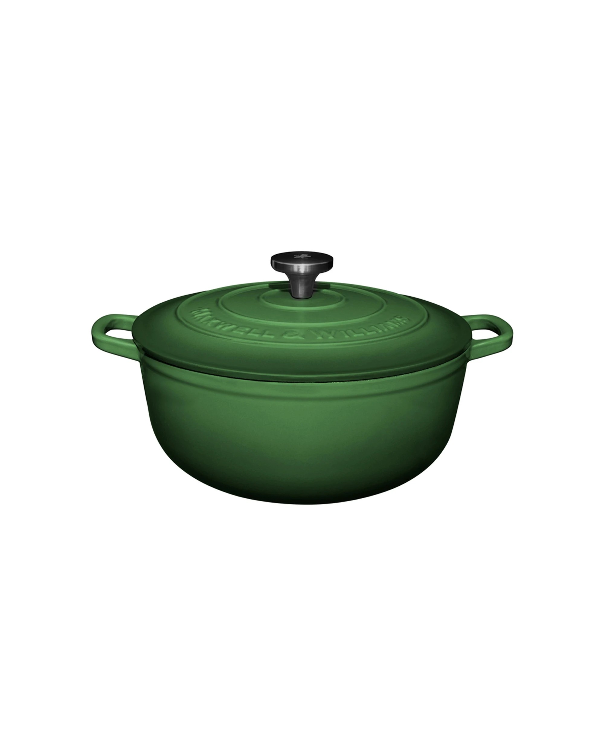 1 Maxwell & Williams Cast Iron Round Casserole 28cm 6.2l Casserole Pan
 - Green, 1 of 4