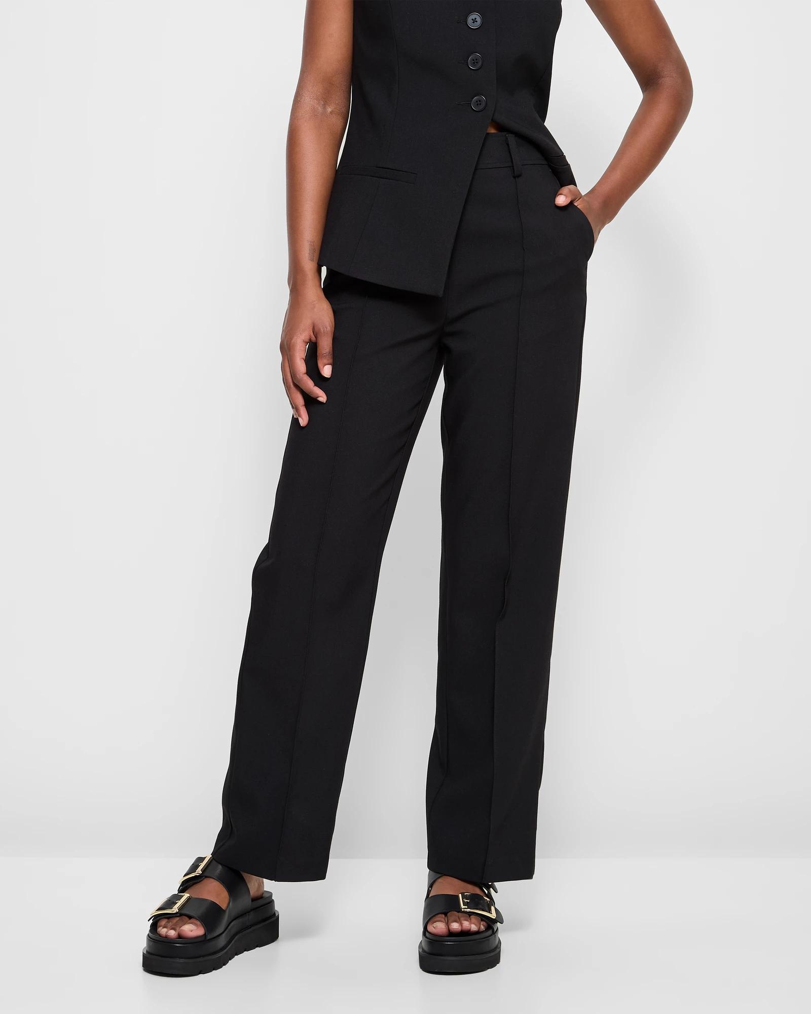 2 Target Petites Straight Leg Pintuck Pants BLACK, 2 of 5