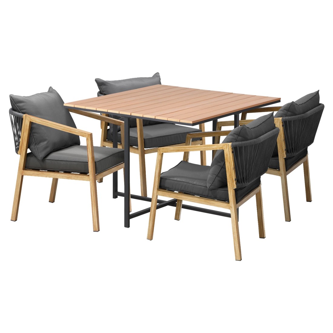 1 Livsip 5pcs Outdoor Patio Set Furniture Table Armchair Garden Dining Setting
 - Multi, 1 of 10