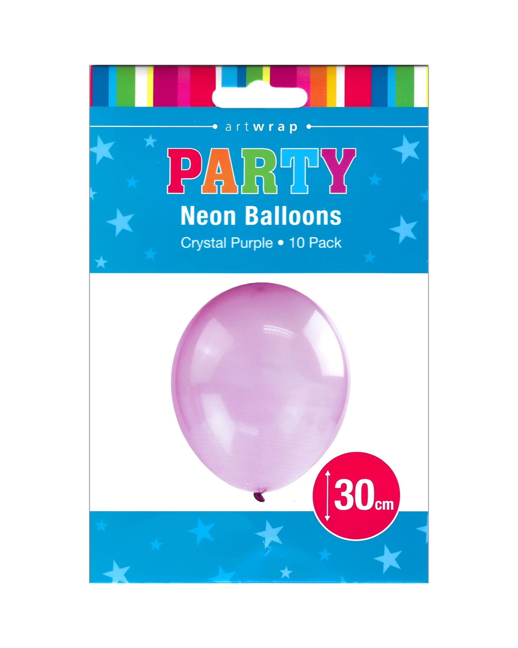 2 Artwrap Neon Crystal Balloons 30cm Pack of 10 - Purple, 2 of 2