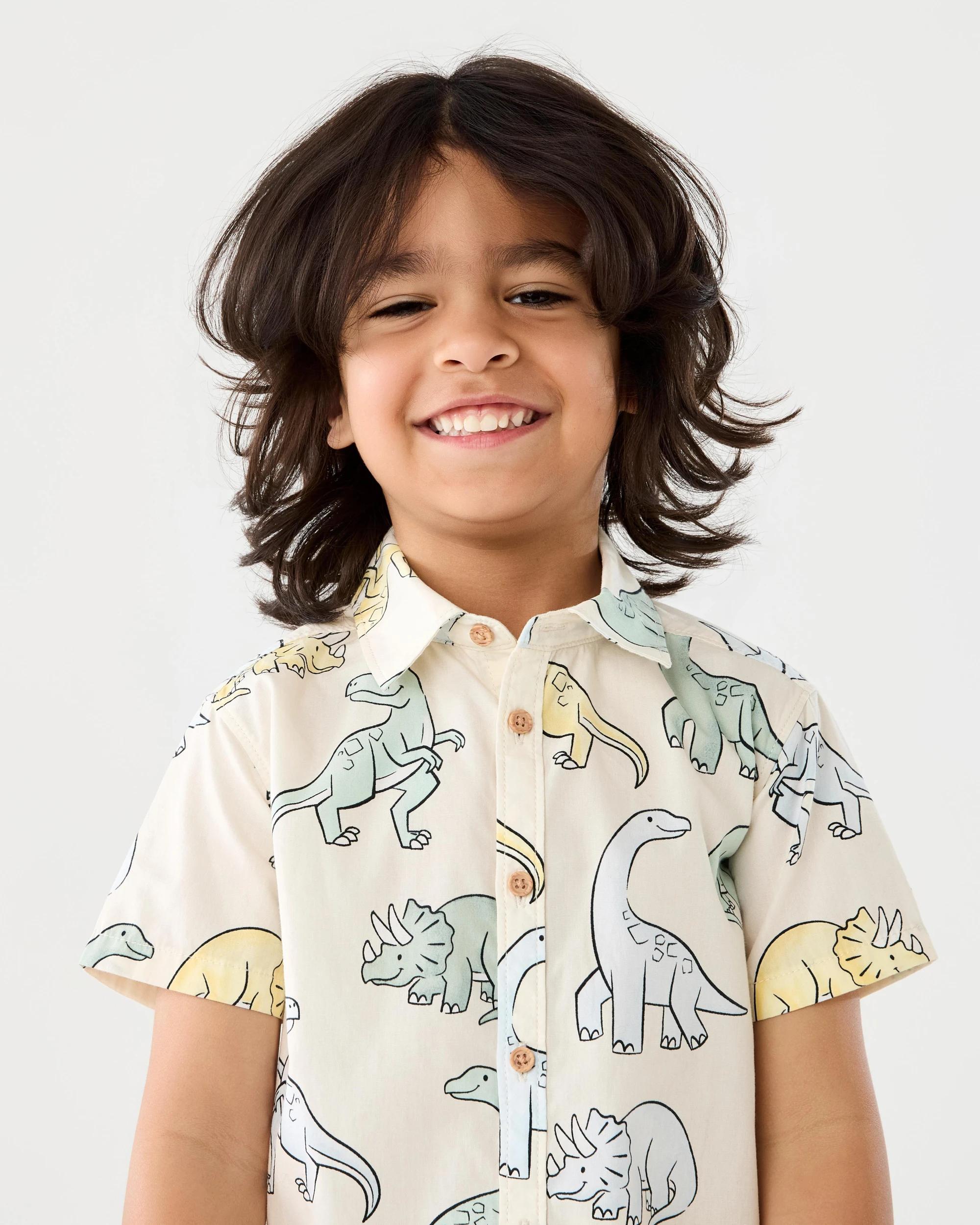 3 Short Sleeve Print Shirt Bge Dino, 3 of 7