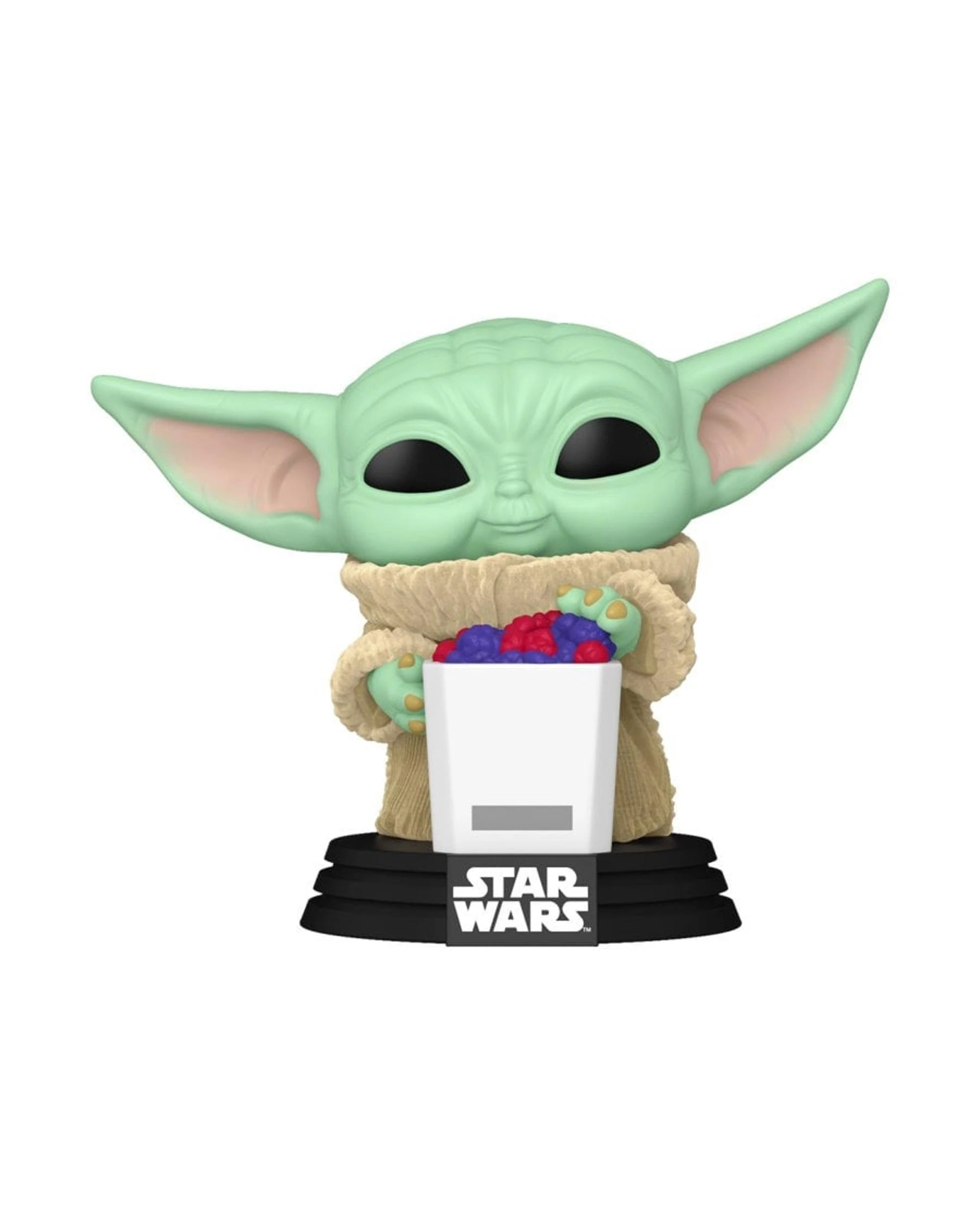 2 Star Wars The Mandalorian and Grogu: Grogu with Food Bobblehead Flocked Funko POP! Vinyl, 2 of 3
