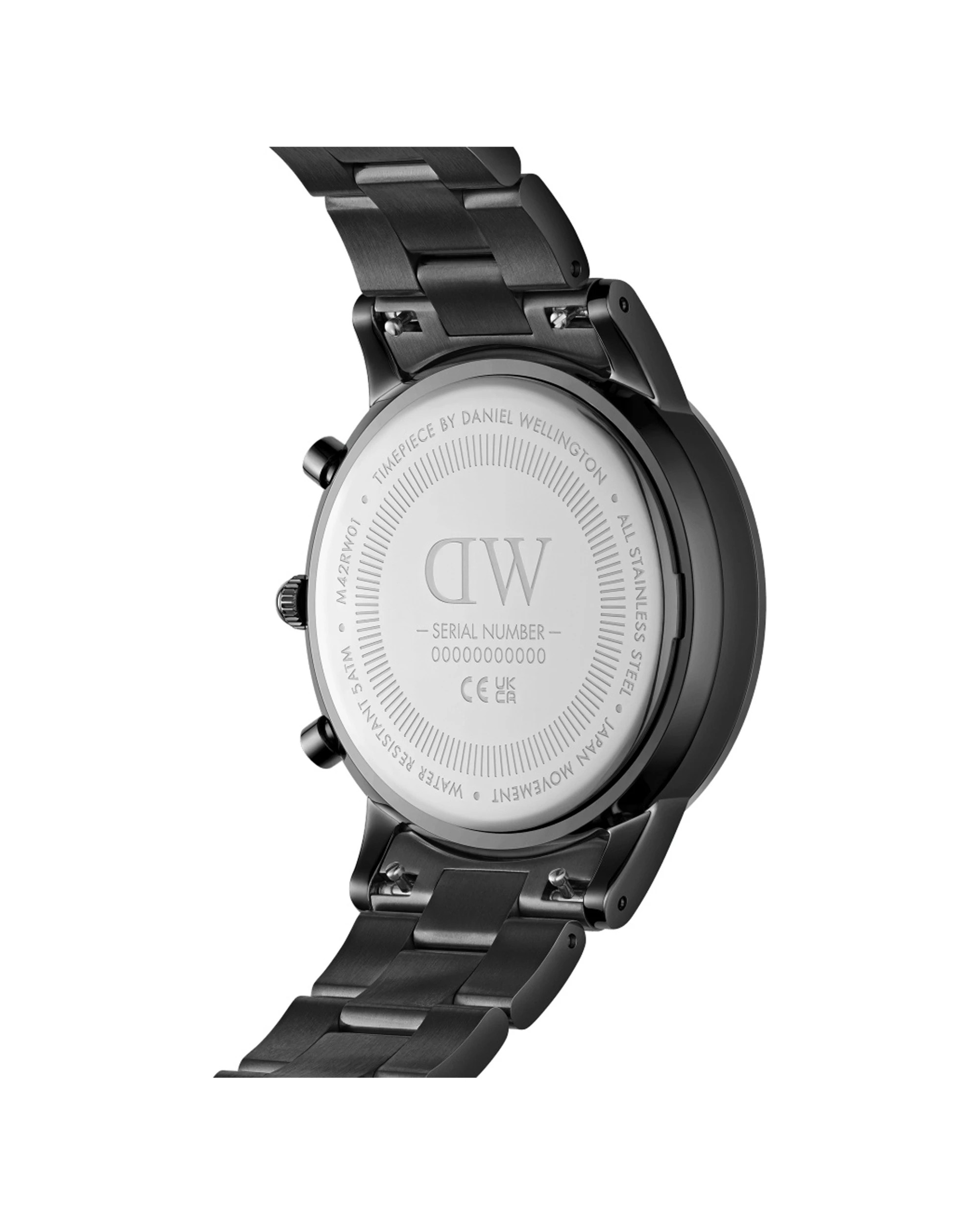 3 Daniel Wellington Iconic Chronograph Link Black Sunray Watch 42mm, 3 of 5