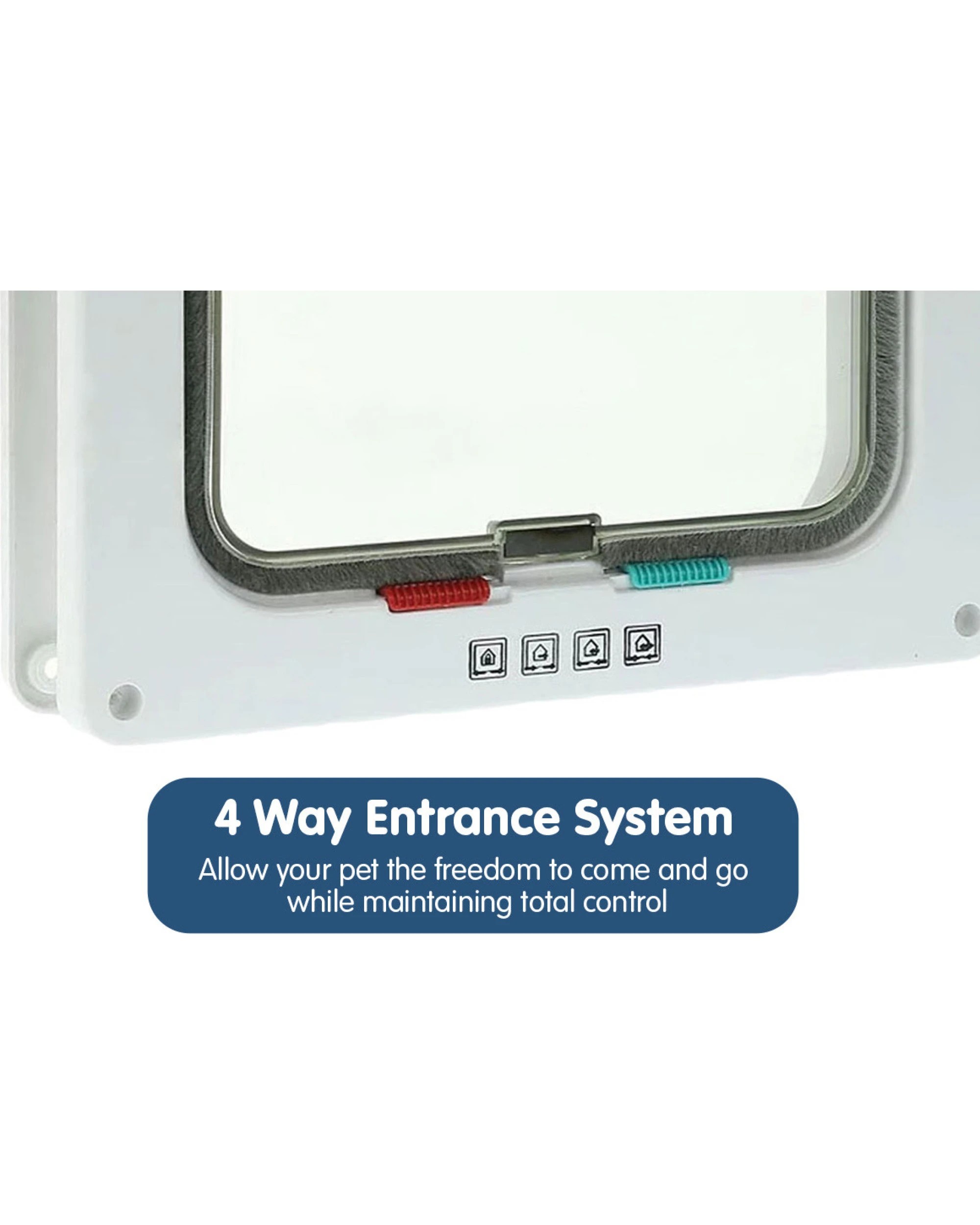 4 Four Way Pet Door - White, 4 of 7